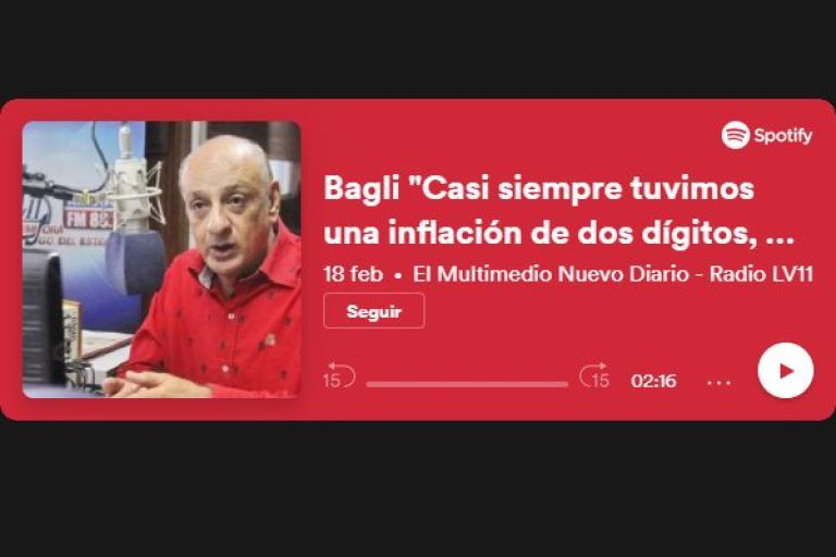Bagli: "Casi siempre tuvimos una inflación de dos dígitos, nunca se le encontró la vuelta"