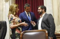 Gabriel Boric fue recibido en el Congreso por Sergio Massa y Claudia de Zamora 