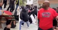 Un padre se peleó con más de 30 alumnos que le hacían bullying a sus hijos [VIDEO]